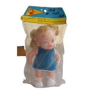 VTG Original Zapf Wunderbar Baby Doll 7.5" Closed Eyes Western Germany READ*
